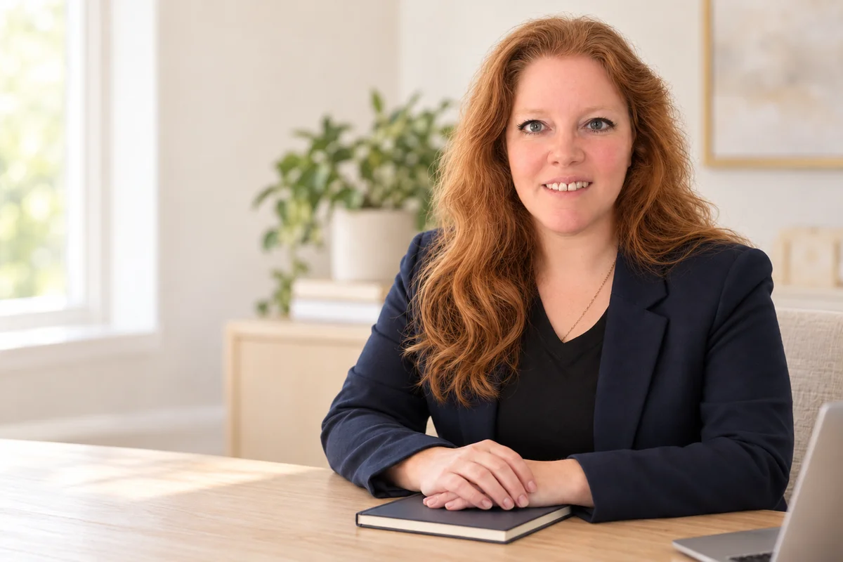 Sarah Reymond à son bureau